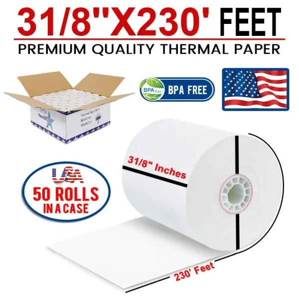 Thermal Paper Company Billing Pos Receipt Rolls 3 1 8 - Image 2