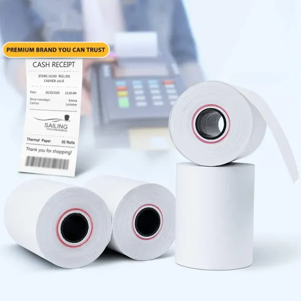 2 1/4 x 50mm 2/1 thermal paper cash register roll - Image 4