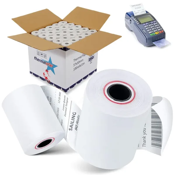 2 1/4 x 50mm 2/1 thermal paper cash register roll - Image 2