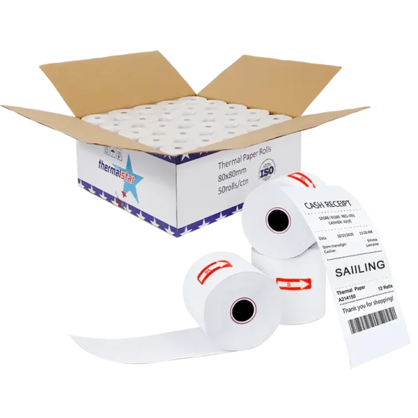 Factory Price cash register receipt rolls atm pos thermal paper 80*80,57*40mm in cheap price with best quality - Image 5