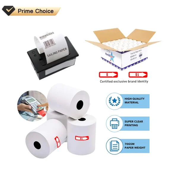 Factory Price cash register receipt rolls atm pos thermal paper 80*80,57*40mm in cheap price with best quality - Image 4