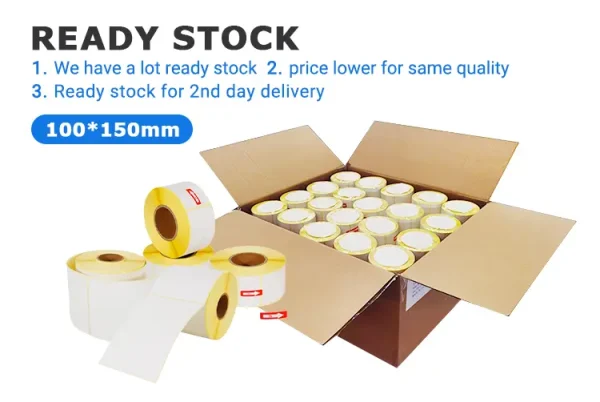 Best 4″x6″ waterproof barcode adhesive sticker direct thermal labels fanfold shipping label rolls near me - Image 3
