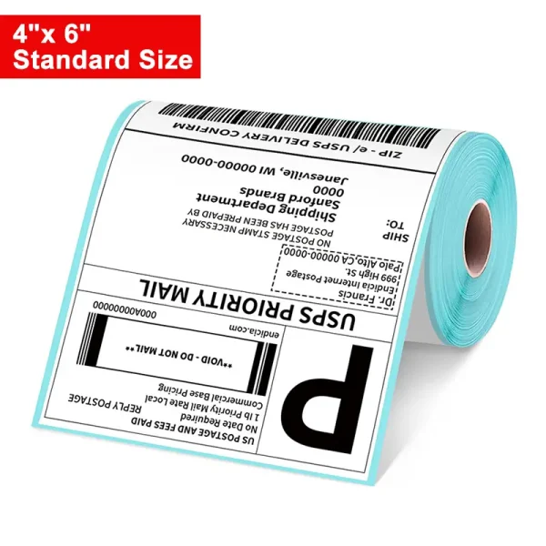 Custom 4″x6″ 100mmx150mm shipping stickers a6 thermal label - Image 4