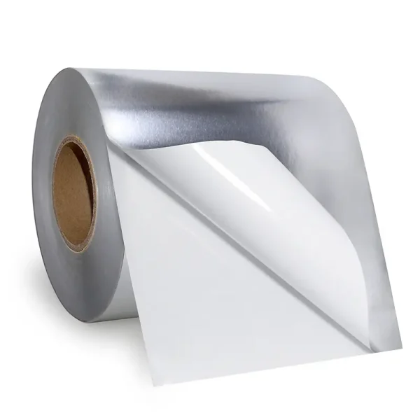 Bopp Labels Wholesale Silver Gossy Adhesive Blank Roll For Cosmetics